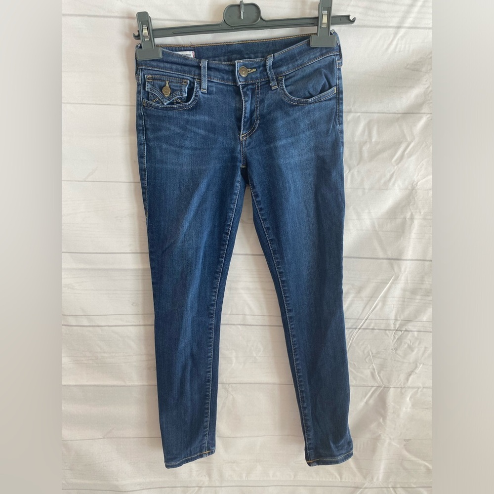True Religion Jeans Women's Size 24 Casey Low Rise Super Skinny Taille Basse EUC